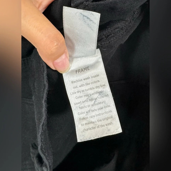 Frame Le Flare de Francoise Jeans Black Side Zip Cotton Blend Pockets Women’s 27 - Picture 11 of 15